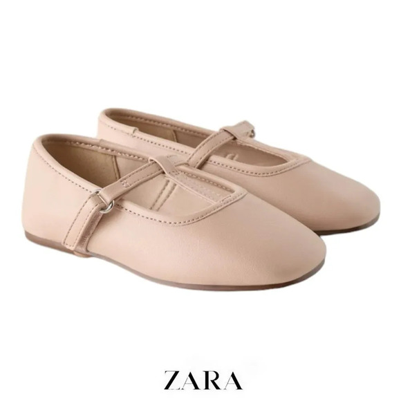 ZARA Kids | Pink | T-STRAP FLATS - Picture 1 of 6